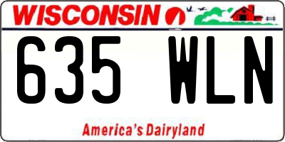 WI license plate 635WLN