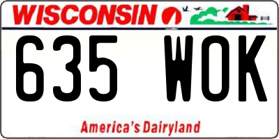 WI license plate 635WOK