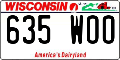 WI license plate 635WOO
