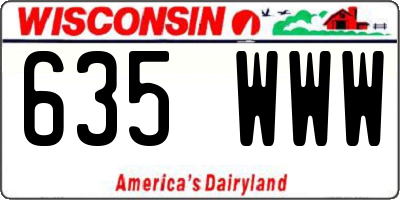 WI license plate 635WWW