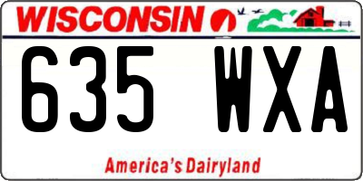 WI license plate 635WXA