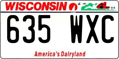 WI license plate 635WXC