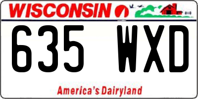 WI license plate 635WXD