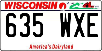 WI license plate 635WXE