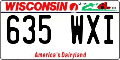 WI license plate 635WXI