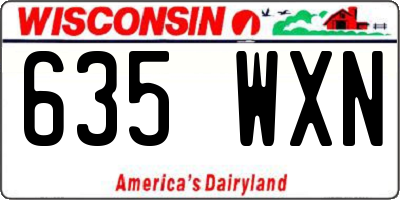 WI license plate 635WXN