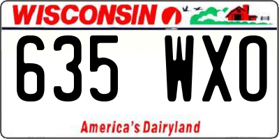 WI license plate 635WXO