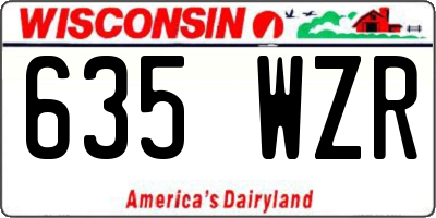 WI license plate 635WZR