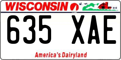 WI license plate 635XAE