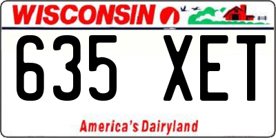 WI license plate 635XET