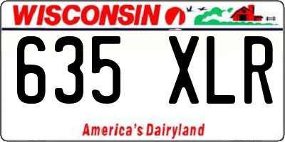 WI license plate 635XLR