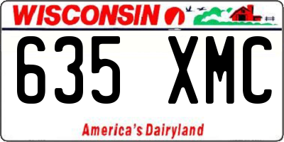 WI license plate 635XMC