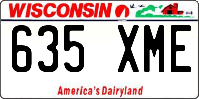 WI license plate 635XME