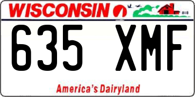 WI license plate 635XMF