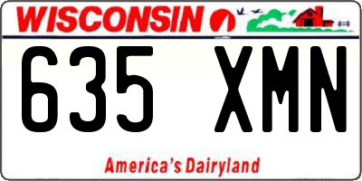 WI license plate 635XMN