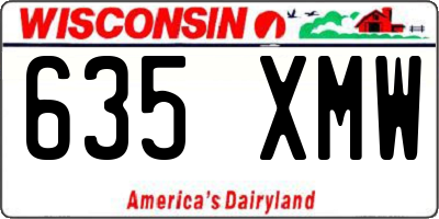 WI license plate 635XMW