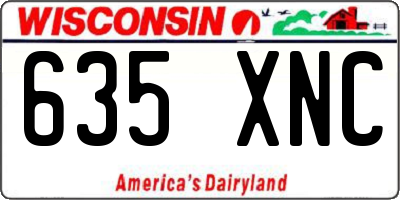WI license plate 635XNC