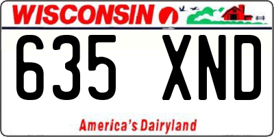 WI license plate 635XND
