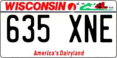 WI license plate 635XNE