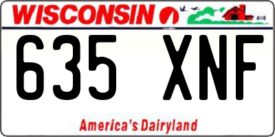 WI license plate 635XNF