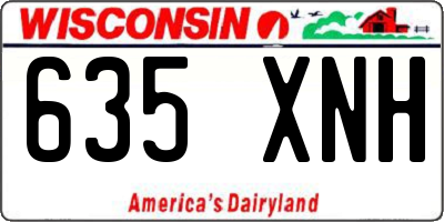 WI license plate 635XNH