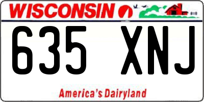 WI license plate 635XNJ
