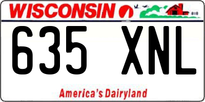 WI license plate 635XNL