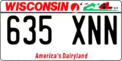 WI license plate 635XNN