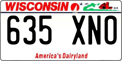 WI license plate 635XNO