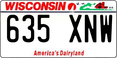 WI license plate 635XNW