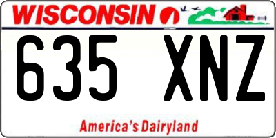 WI license plate 635XNZ