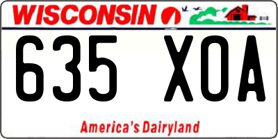 WI license plate 635XOA