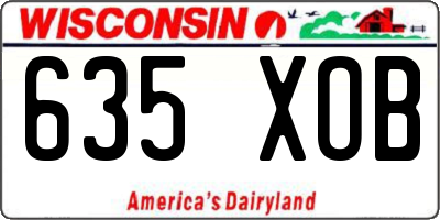 WI license plate 635XOB