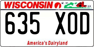 WI license plate 635XOD
