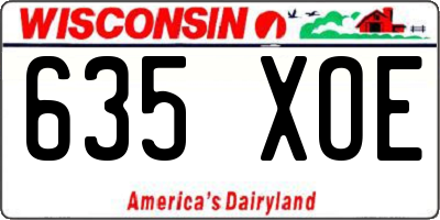 WI license plate 635XOE