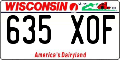WI license plate 635XOF