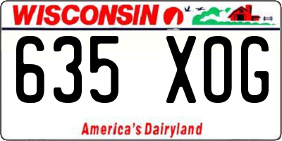 WI license plate 635XOG