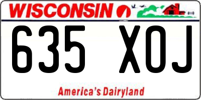 WI license plate 635XOJ