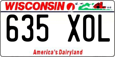 WI license plate 635XOL