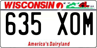 WI license plate 635XOM