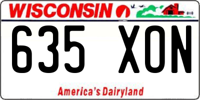 WI license plate 635XON