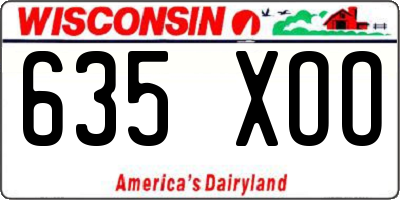WI license plate 635XOO