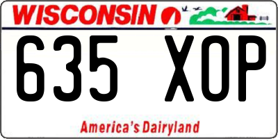 WI license plate 635XOP