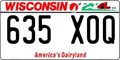 WI license plate 635XOQ