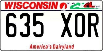 WI license plate 635XOR