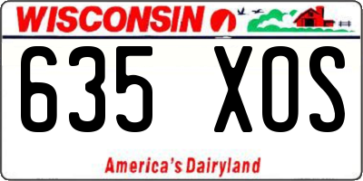 WI license plate 635XOS
