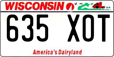 WI license plate 635XOT