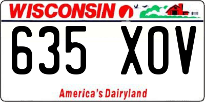 WI license plate 635XOV