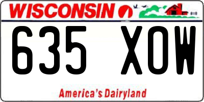 WI license plate 635XOW