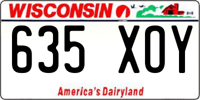 WI license plate 635XOY